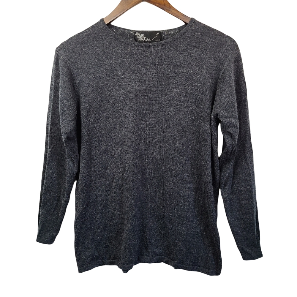 Greenfield Wool Blend Lightweight Grey Sweater